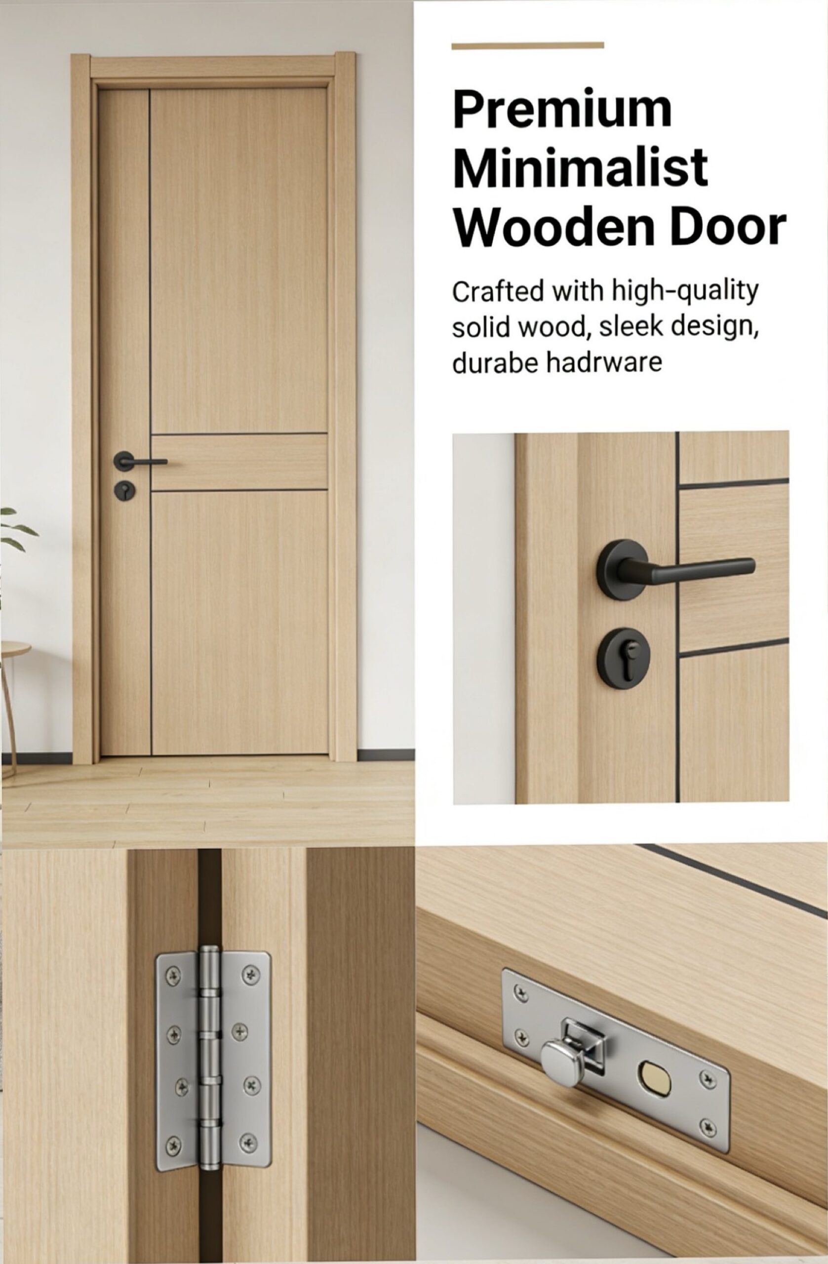 Premium Minimalist Wooden Door