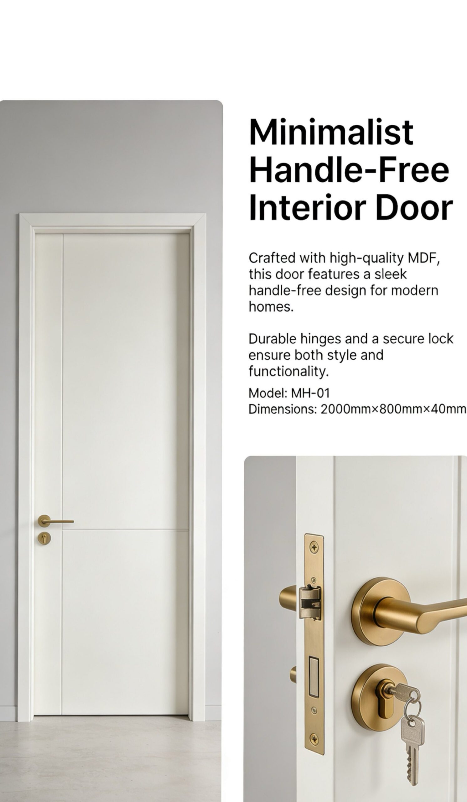 Minimalist Handle-Free Interior Door