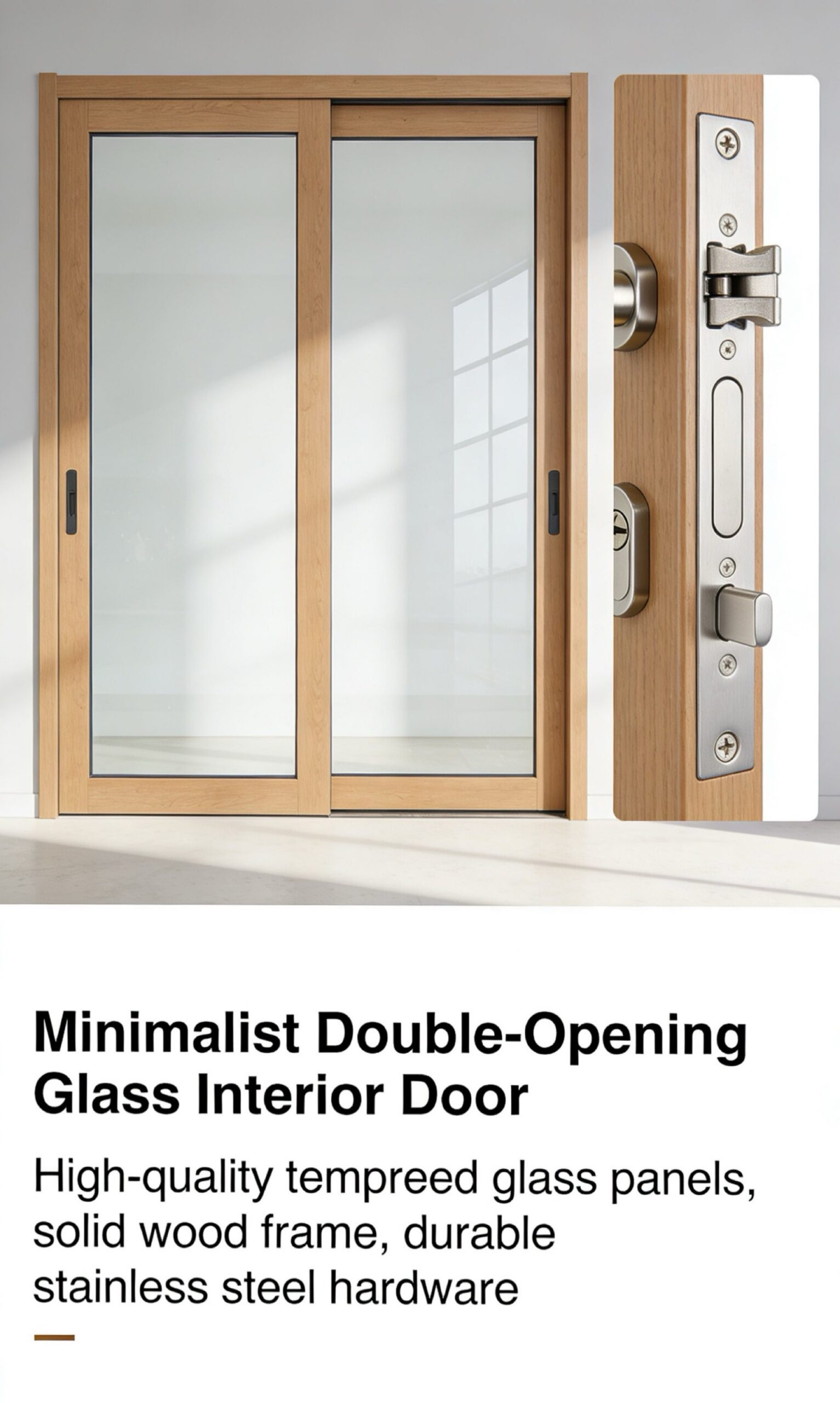 Minimalist Double-Opening Glass Interior Door