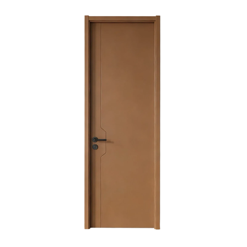 Warm brown matte home wooden door
