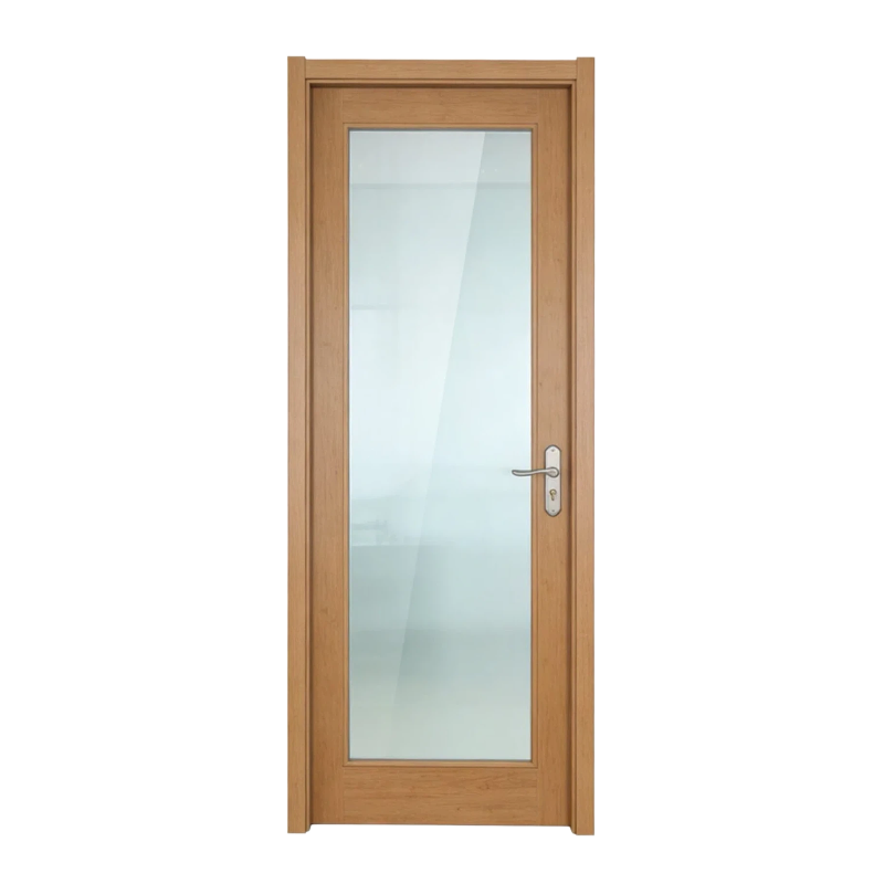 Minimalist Semi-Transparent Glass Interior Door