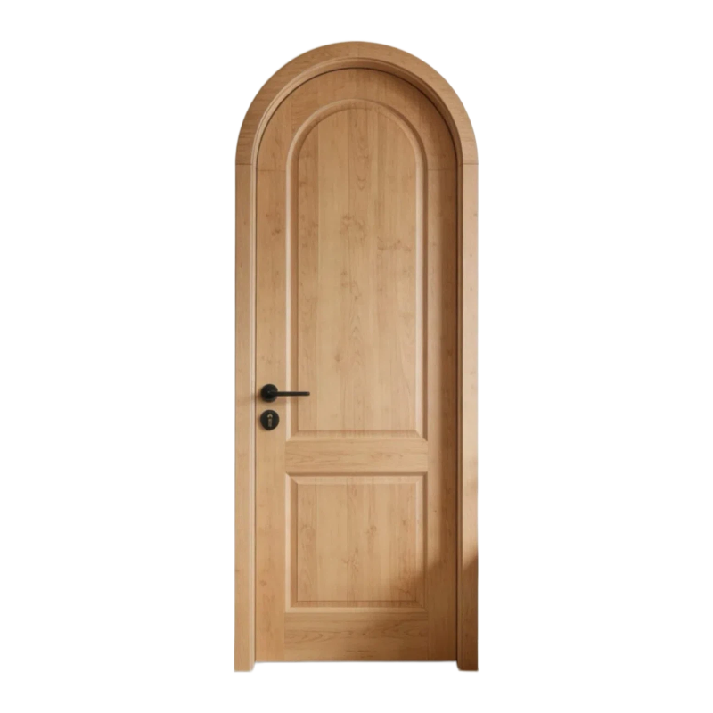 Minimalist Rounded Home Wooden Door