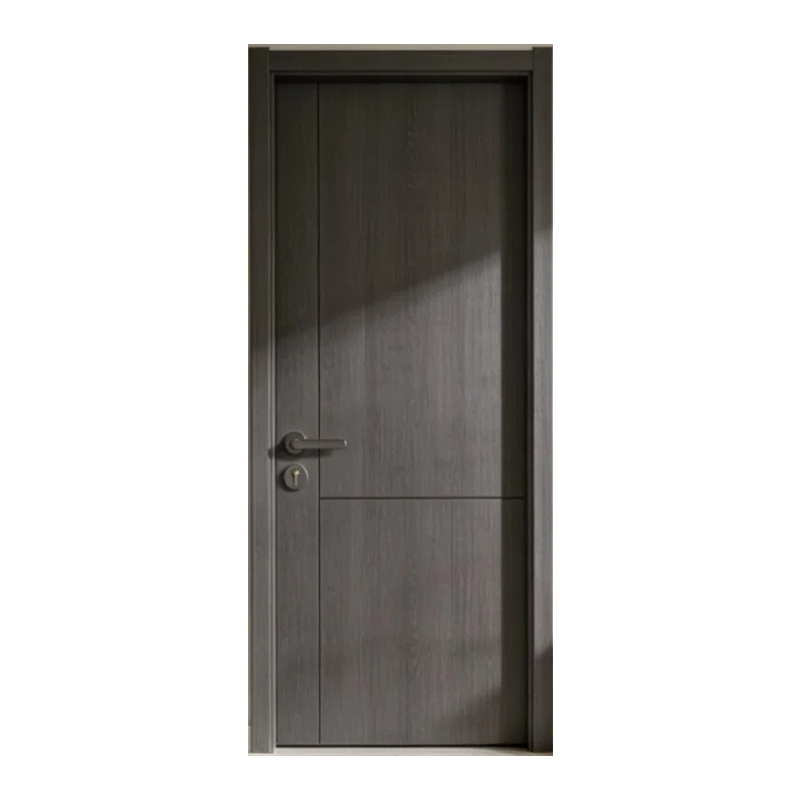 High-Quality Deep Gray Home Wooden Door